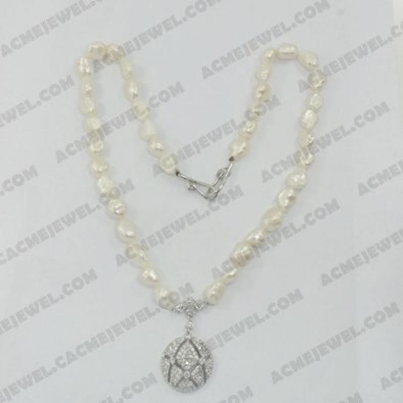 Necklace Silver / Brass  Rhodium plating