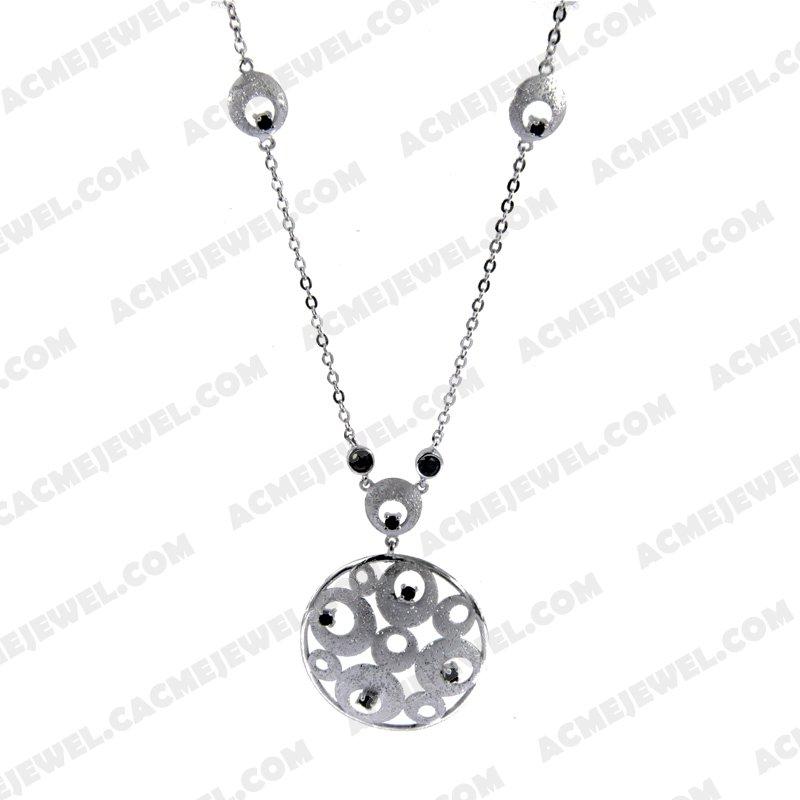 Necklace Silver / Brass  3-tone(rhodium plating / matt rhodium plating / sparkling finishing)