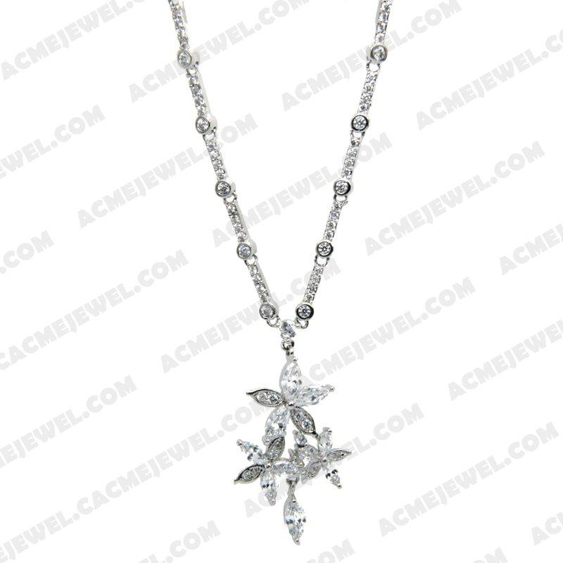 Necklace Silver / Brass  Rhodium plating