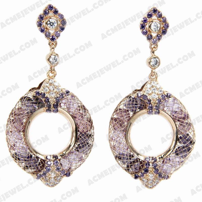 Earrings 925 Sterling Silver  Rose gold 