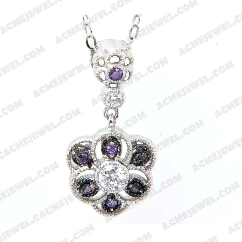 Pendants 925 Sterling Silver 2-tone Rhodium and black rhodium