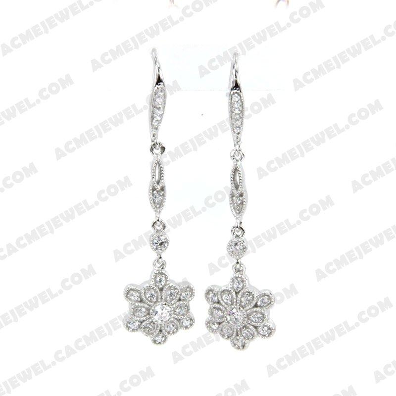 Earrings 925 Sterling Silver  Rhodium 