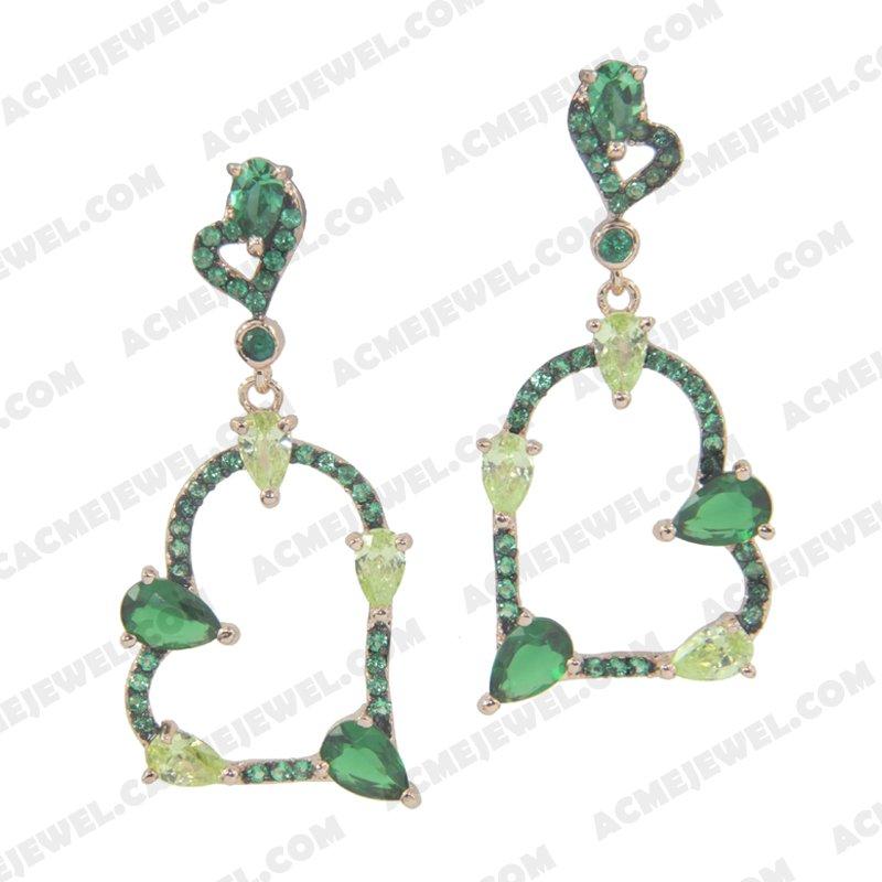 Earrings 925 Sterling Silver 2-tone Rose gold and black rhodium