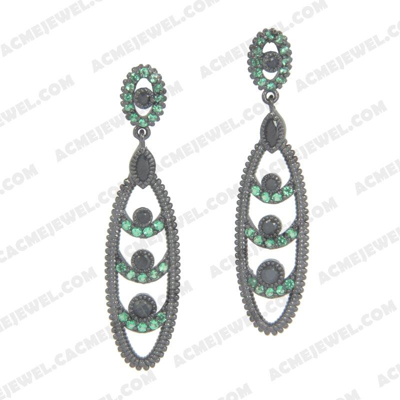 Earrings 925 Sterling Silver  Black rhodium 
