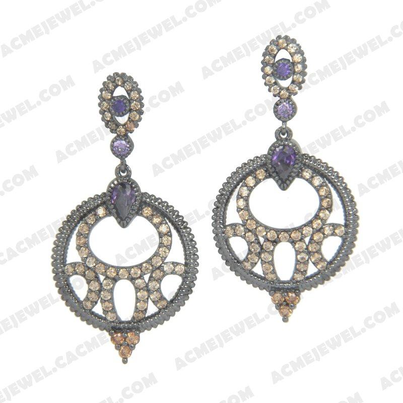 Earrings 925 Sterling Silver  Black rhodium 