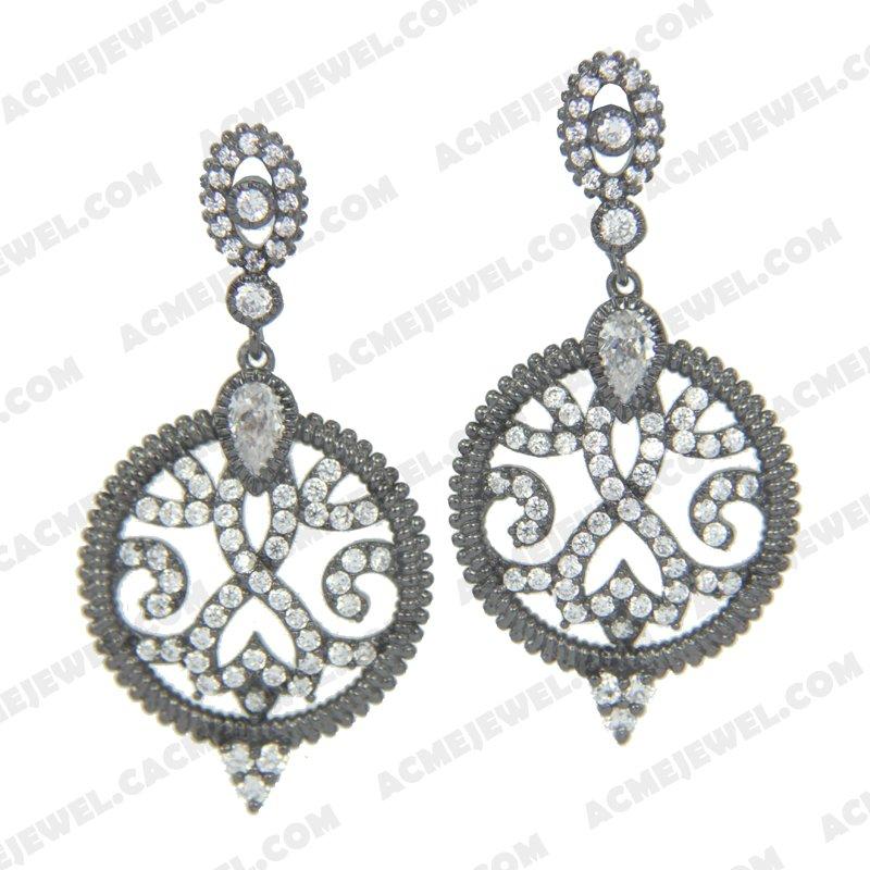 Earrings 925 Sterling Silver  Black rhodium 