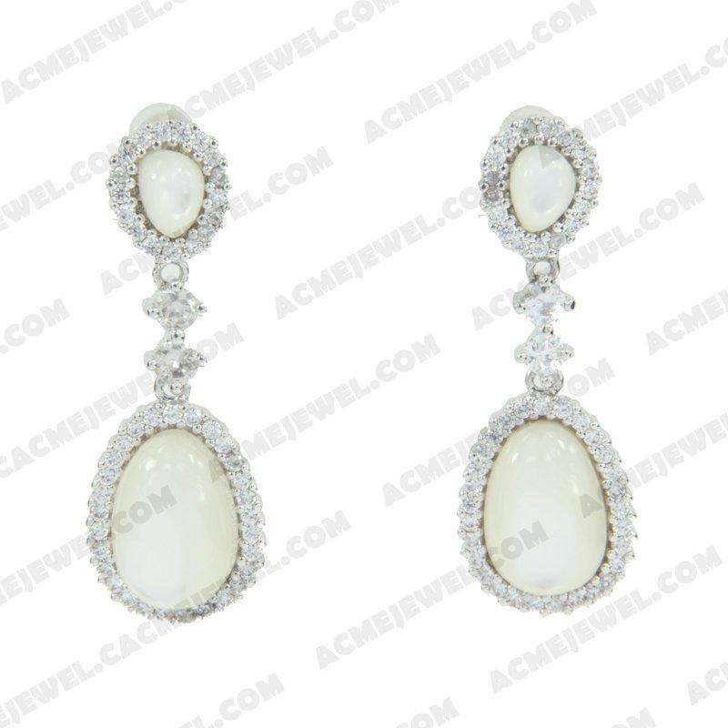 Earrings 925 sterling silver   Rhodium 