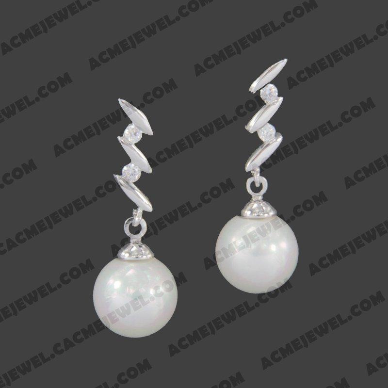 Earrings 925 sterling silver   Rhodium 