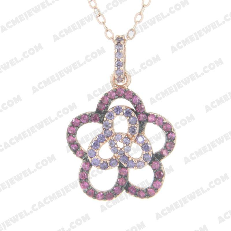 Pendants 925 sterling silver  2-tone Rose gold and black rhodium