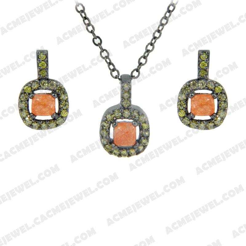 Jewellery Set 925 Sterling Silver  Black rhodium
