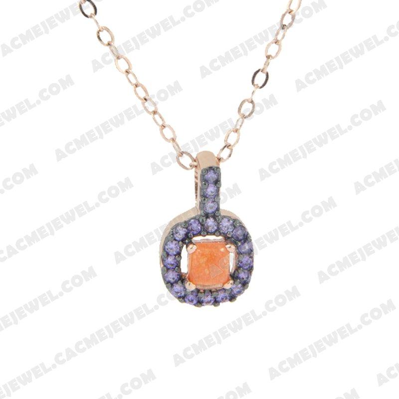  925 Sterling Silver 2-tone Rose gold and black rhodium