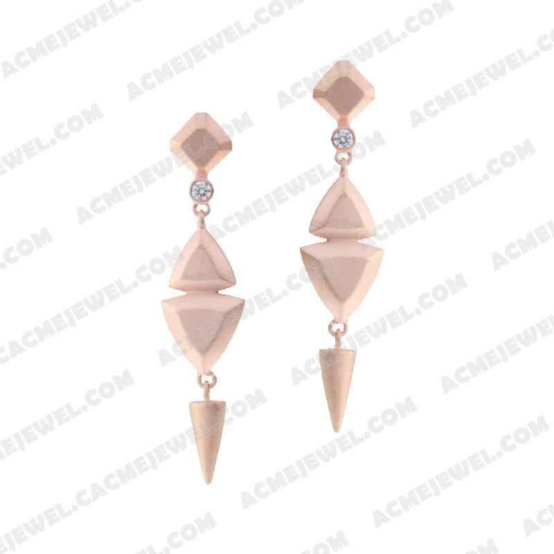 Earrings 925 Sterling Silver  Matt rose gold
