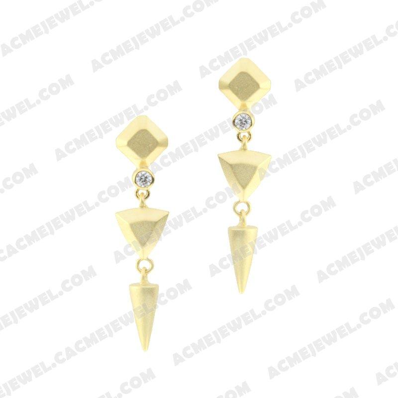 Earrings 925 Sterling Silver  Matt gold
