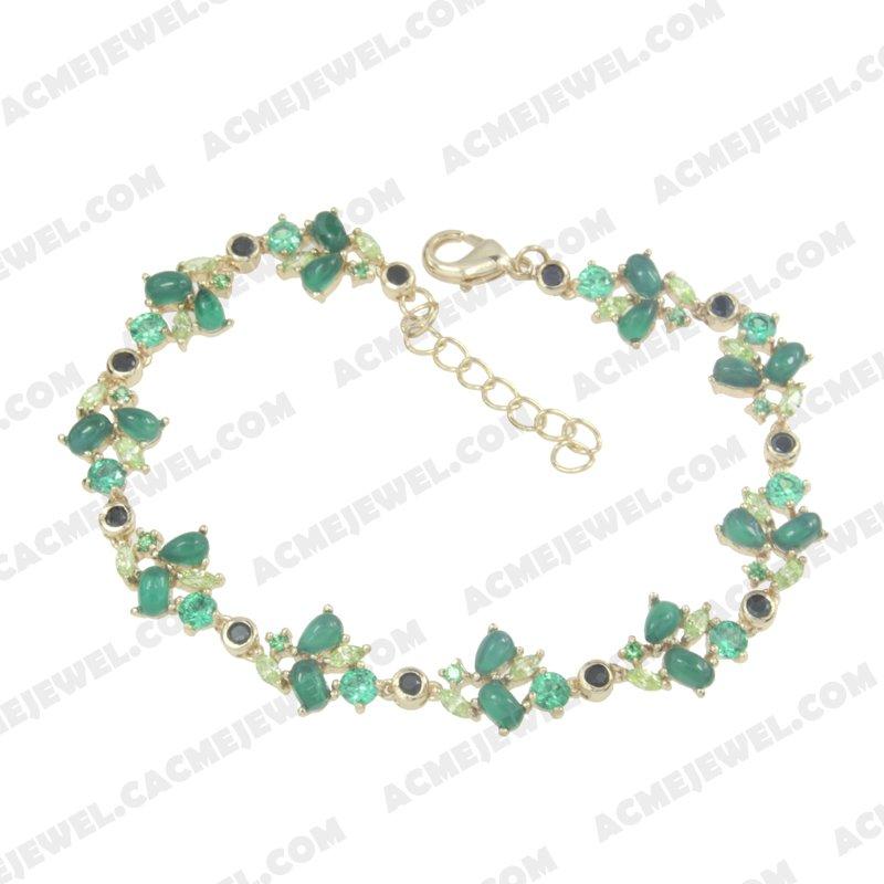 Bracelets & Bangles 925 Sterling Silver 2-tone Gold and black rhodium