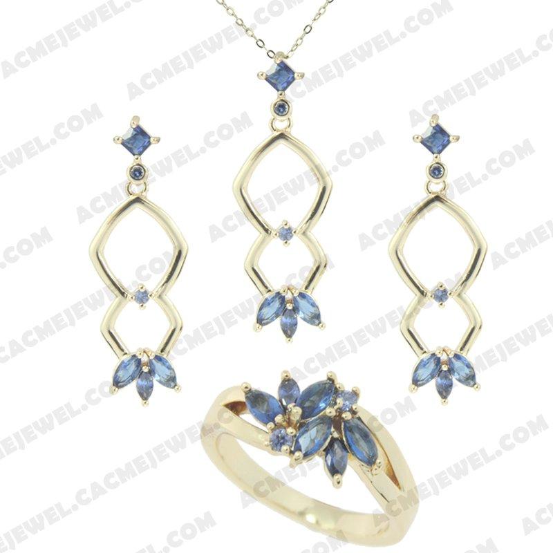Jewellery Set 925 sterling silver   Gold 