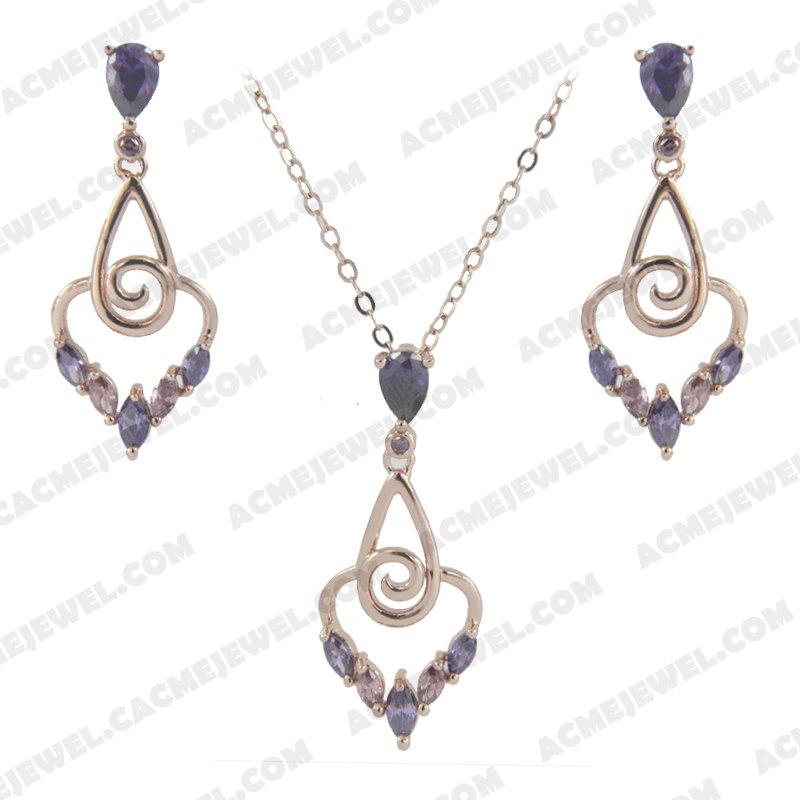 Jewellery Set 925 Sterling Silver  Rose gold