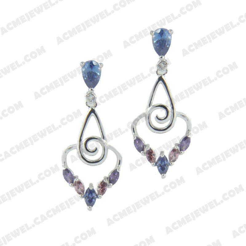 Earrings 925 Sterling Silver  Rhodium