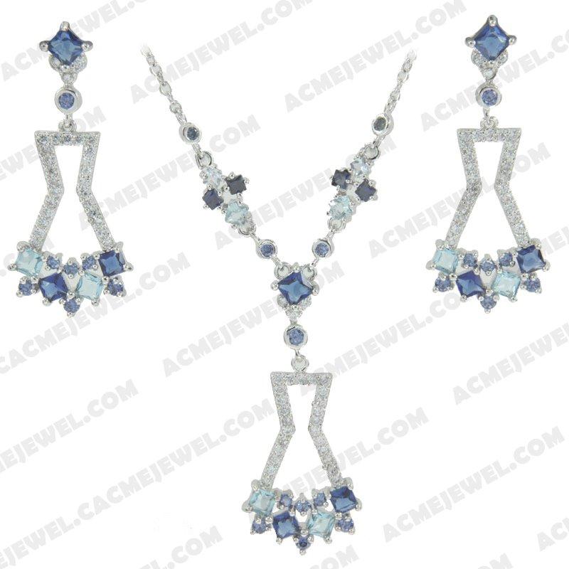 Jewellery Set 925 sterling silver   Rhodium 