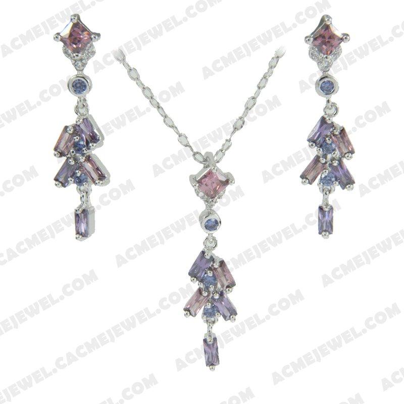 Jewellery Set 925 sterling silver   Rhodium 