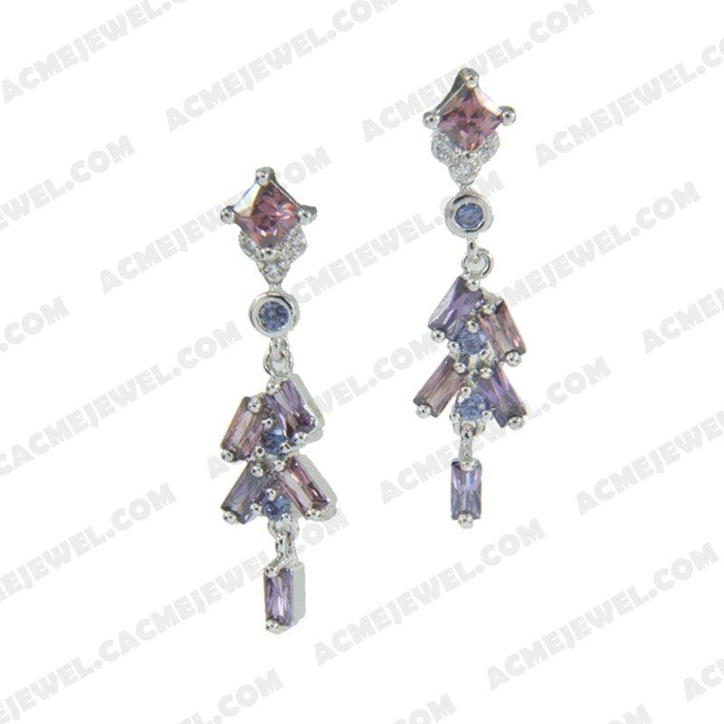Earrings 925 sterling silver   Rhodium 